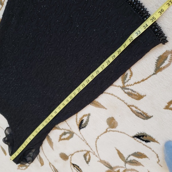 Amanda Taylor Vintage Black Beaded Sleeveless Deep Back Shawled Dress Sz 6 - Picture 16 of 16